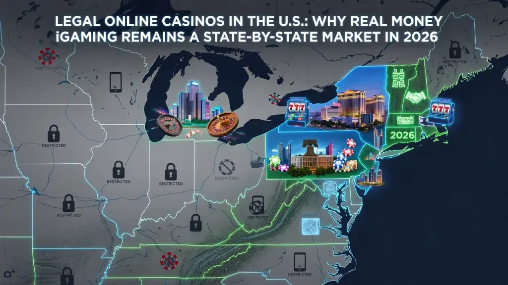 Legal Online Casinos in the U.S.: Why Real Money iGaming Remains a State-by-State Market in 2026